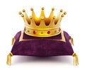 Gold Crown on the pillow Royalty Free Stock Photo