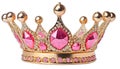 Gold Crown With Pink Stones. Generative AI Royalty Free Stock Photo