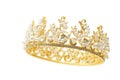 Gold crown of queen with pearl and white jewel of precious stone Royalty Free Stock Photo
