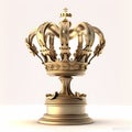 Gold Crown Statue. Generative AI