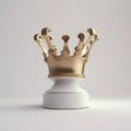 Gold Crown Statue. Generative AI