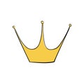 Gold crown. A symbol of authority. Headpiece of the King. Icon denoting success and insignia.