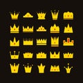 gold crown vector icon set Royalty Free Stock Photo