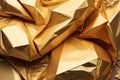 Gold crumpled paper texture abstract background Royalty Free Stock Photo