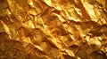 Gold crumpled paper textured background