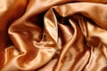 Gold crumpled silk fabric