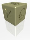 Gold cube with