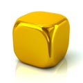 Gold cube 3d illustration