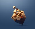 Gold cube fragmenting