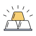 Gold cubes fill inside vector icon which can easily modify or edit