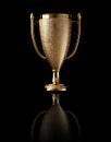 Gold cup on black background Royalty Free Stock Photo