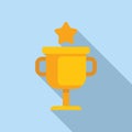 Gold cup product icon flat vector. Design service marketing