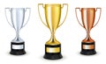 665_ Vector gold, silver and bronze winners cup Royalty Free Stock Photo