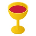 Gold cup with wine isometric 3d icon