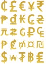 Gold currency symbols