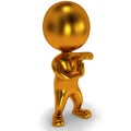 Gold cute man show time out gesture Royalty Free Stock Photo