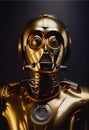 Gold robot head