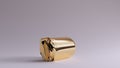 Gold Cylinder Crushed Sculpture