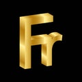 Gold 3D luxury franc currency symbol vector 2 Royalty Free Stock Photo