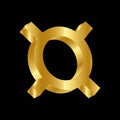 Gold 3D luxury generic currency symbol vector