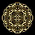 Gold 3d mandala. luxury ornamental celtic style surface golden mandala pattern. Floral beautiful modern arabesque intricate