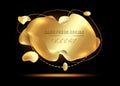 Gold 3D Modern abstract banner. Vector luxury bright template banner. Golden amorphous design label ready for use in web or print Royalty Free Stock Photo