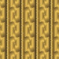 Gold 3d textured greek key meanders seamless pattern. Vector orn Royalty Free Stock Photo
