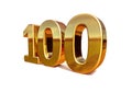 Gold 3d 100th Anniversary Sign Top 100 Royalty Free Stock Photo