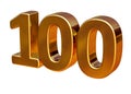 Gold 3d 100th Anniversary Sign Top 100 Royalty Free Stock Photo