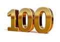 Gold 3d 100th Anniversary Sign Top 100 Royalty Free Stock Photo