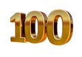 Gold 3d 100th Anniversary Sign Top 100 Royalty Free Stock Photo