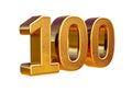 Gold 3d 100th Anniversary Sign Top 100 Royalty Free Stock Photo