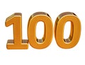 Gold 3d 100th Anniversary Sign Top 100 Royalty Free Stock Photo