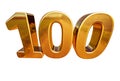 Gold 3d 100th Anniversary Sign Top 100 Royalty Free Stock Photo