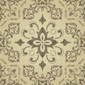 Gold damask. Seamless wallpaper background floral vintage gold. Royalty Free Stock Photo