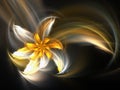 Gold dark fractal flower