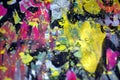 Gold dark yellow golden pink blurred splashes, colorful vivid waxy colors, contrasts creative background