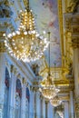 Gold deco chandeliers