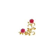 GOLD DECORATIVE CORNERS PINK ROSES Royalty Free Stock Photo