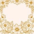 Gold decorative floral background vector illustration, gold floral