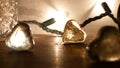 Gold Decorative Heart Illuminated by String Lights