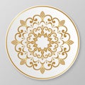 Gold decorative plate.