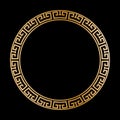 Gold decorative round frame in antique style. Template for the design of postcards, invitation banners, books, textiles, engraving