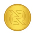 Gold Decred coin icon. golden Cryptocurrency coin money. blockchain symbol. Internet money