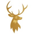 Gold Deer Golden Stag Logo Design Mascot Vector