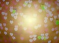 gold defocused hearts background (Bokeh), blur focus