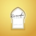 Gold Design Arab windows for Ramadan Kareem Template. Royalty Free Stock Photo