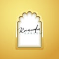 Gold Design Arab windows for Ramadan Kareem Template. Royalty Free Stock Photo