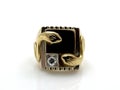 Gold design vintage finger ring witch diamond and snakes