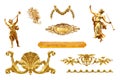 Gold details from France on a white